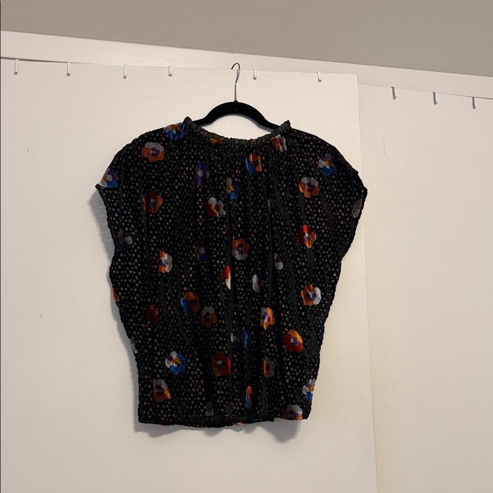 Anthropologie Eva Franco Kelton Floral Velvet Blouse